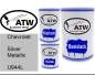 Preview: Chevrolet, Silver Metallic, U944L: 500ml Lackdose + 500ml Klarlack + 250ml Härter - Set, von ATW Autoteile West.